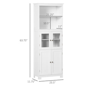 Garde-manger 4 portes avec étagère réglable, blanc