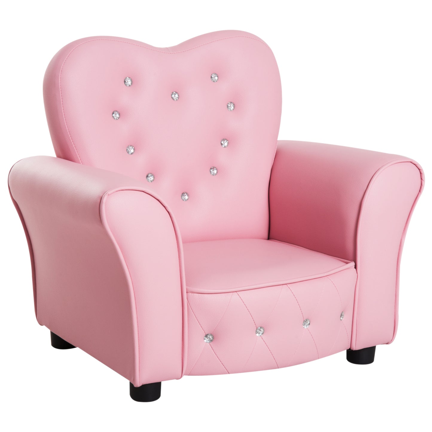 Fauteuil rembourré capitonné inclinable, Rose