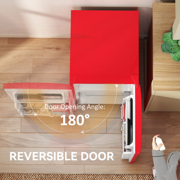 Réfrigérateur compact 3,2 pi³, mini-réfrigérateur avec congélateur, étagères réglables et portes réversibles, rouge