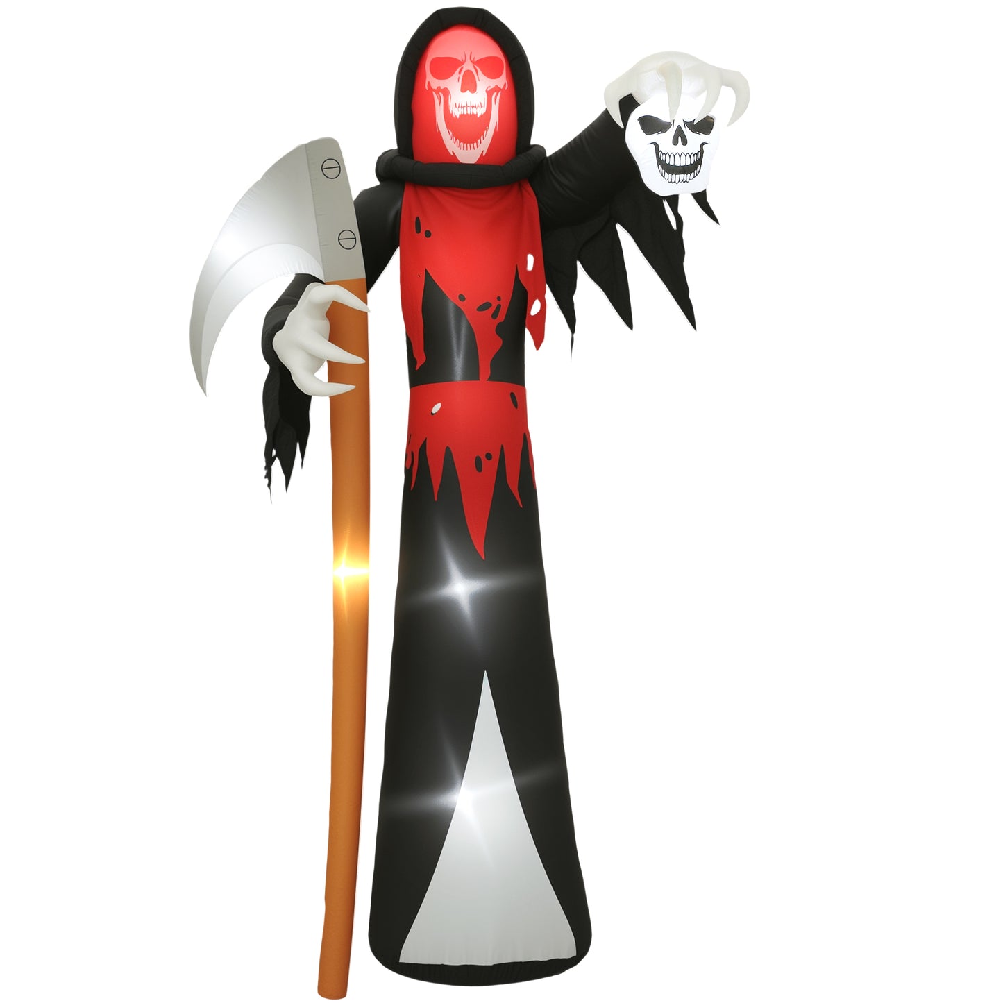 Faucheuse gonflable d'Halloween de 3,6 m gonflable avec lumières intégrées pour fête d'Halloween