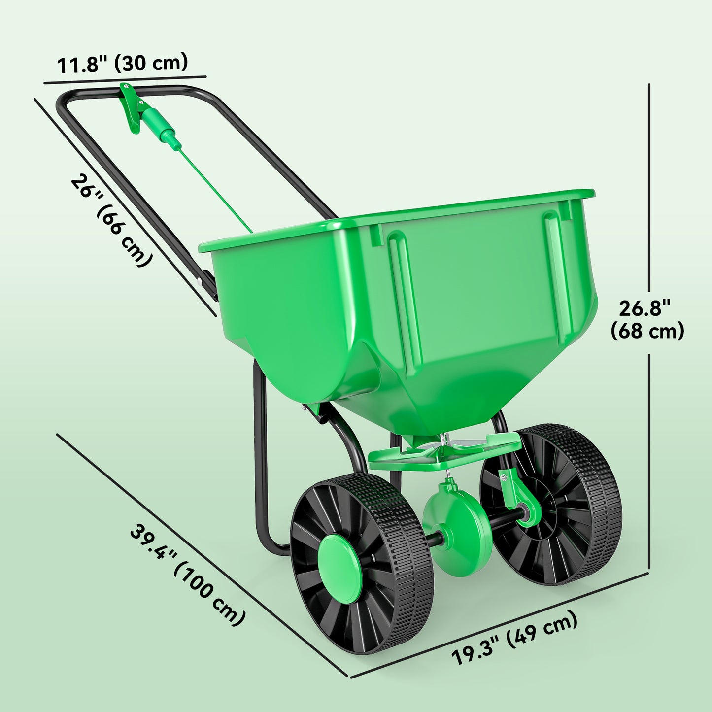 Épandeur à gazon 40 L – Semis, engrais et sel, capacité de 132 lb