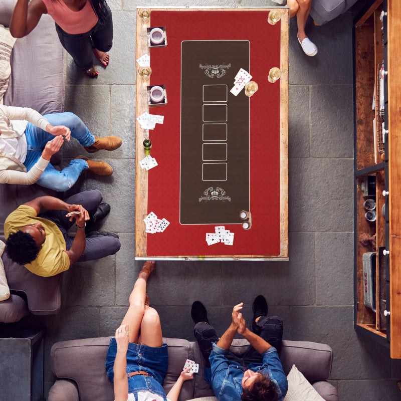 12-player poker mat, red