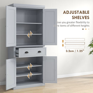 Garde-manger de 72 po avec tiroir, portes, gris