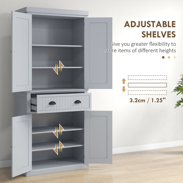 Garde-manger de 72 po avec tiroir, portes, gris