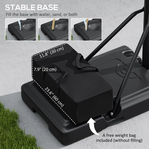 Panier de basket portable avec poids libre, roulettes et base remplissable