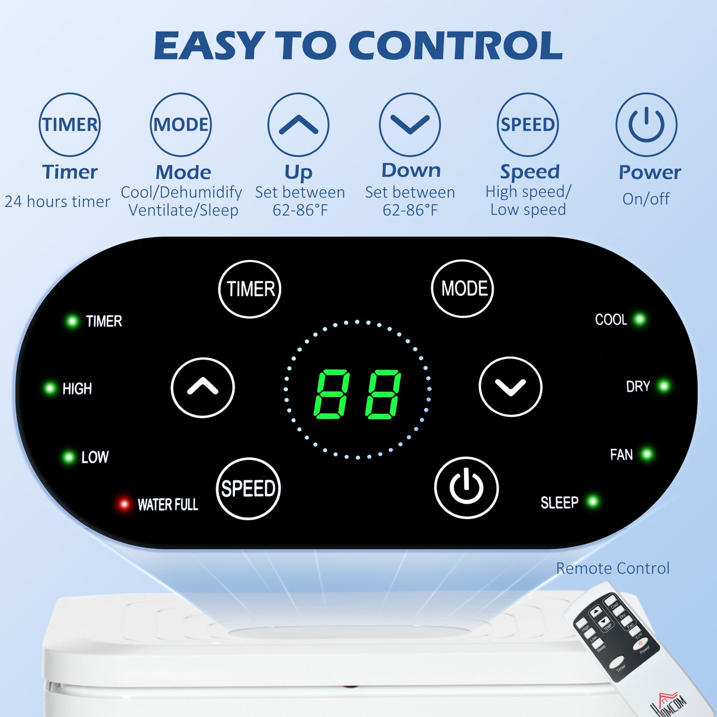 Climatiseur portatif 8 000 BTU avec refroidissement, déshumidificateur, télécommande, couleur crème