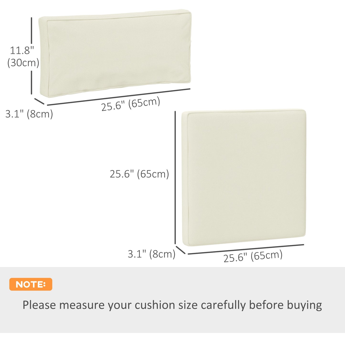 Coussins de remplacement pour meubles en rotin, 14 pièces, 7 places et 7 dossiers, couleur crème