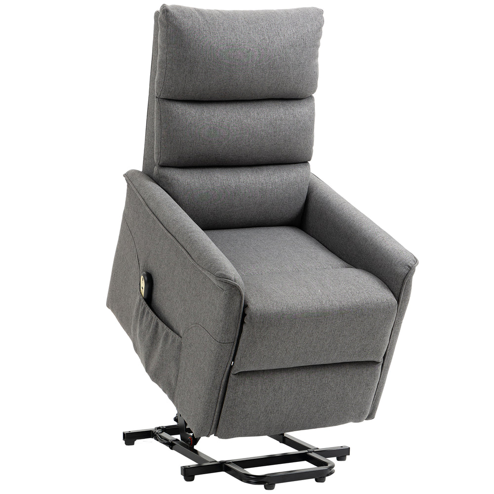 Fauteuil releveur pour personnes âgées inclinable électrique avec télécommande, gris foncé