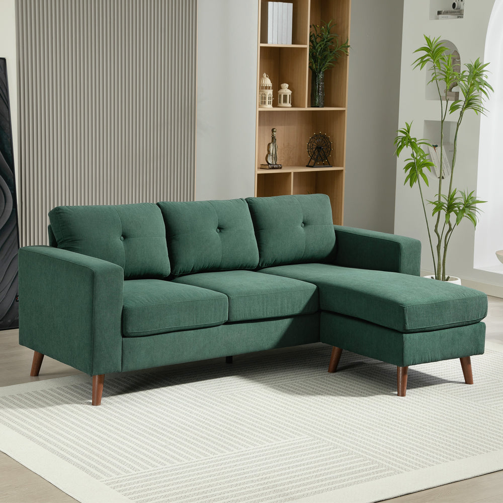 Canapé sectionnel avec méridienne convertible, vert foncé