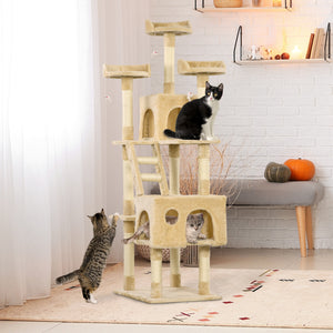 Arbre à chat à plusieurs niveaux de 172 cm, beige