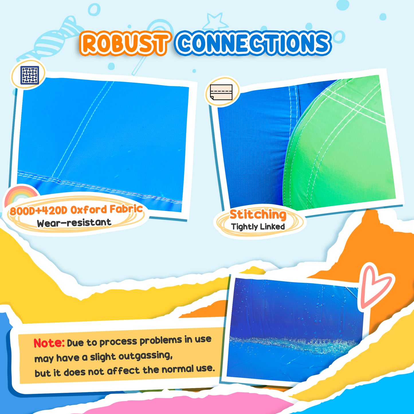 6 in 1 Inflatable Castle House Trampoline Slide Water Pool Gun Climbing Wall Basket with Inflator for Kids 3-12 Years Old Summer 11.5' x 8.8' x 7' Multicolor