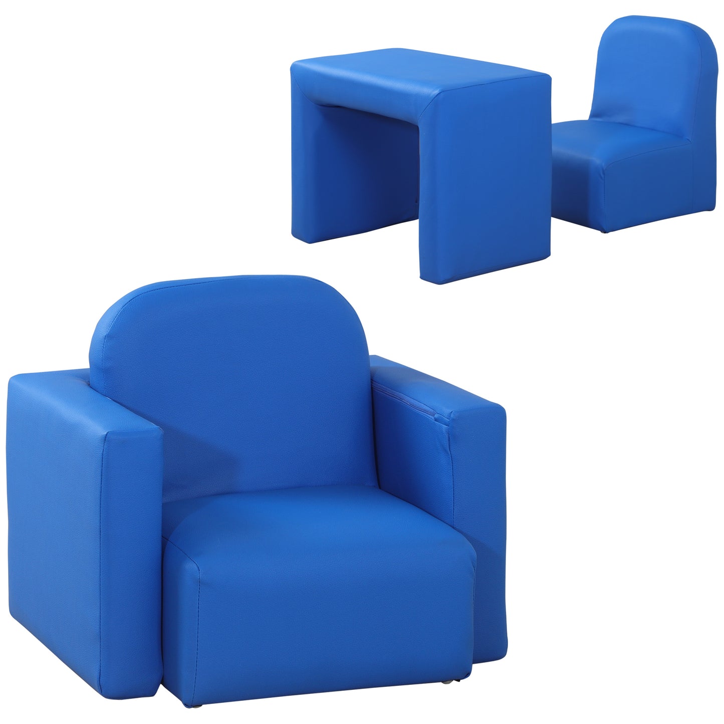 Canapé pour enfants 2 en 1 pour tout-petits de 3 à 9 ans, bleu