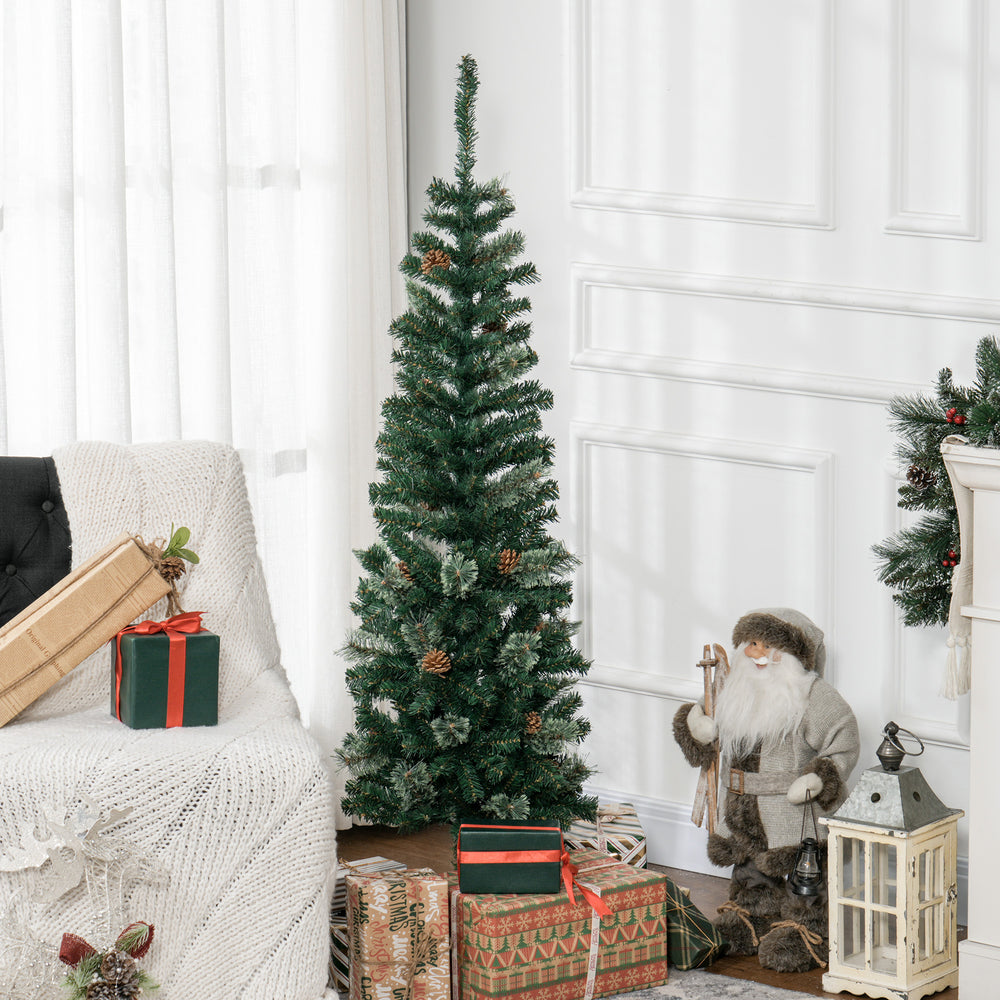 Sapin de Noël de 5 pieds avec aiguilles de pin et pommes de pin