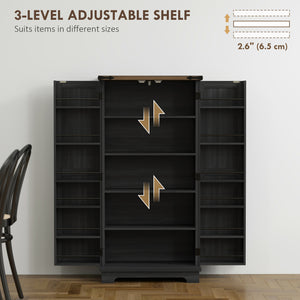 Meuble de rangement pour garde-manger, noir