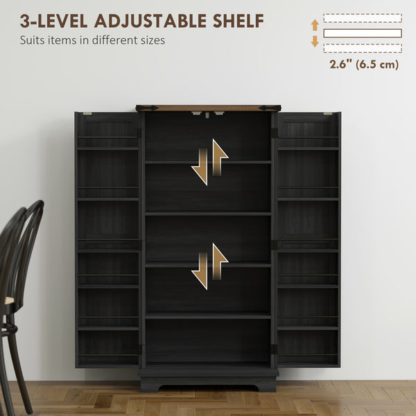 Meuble de rangement pour garde-manger, noir