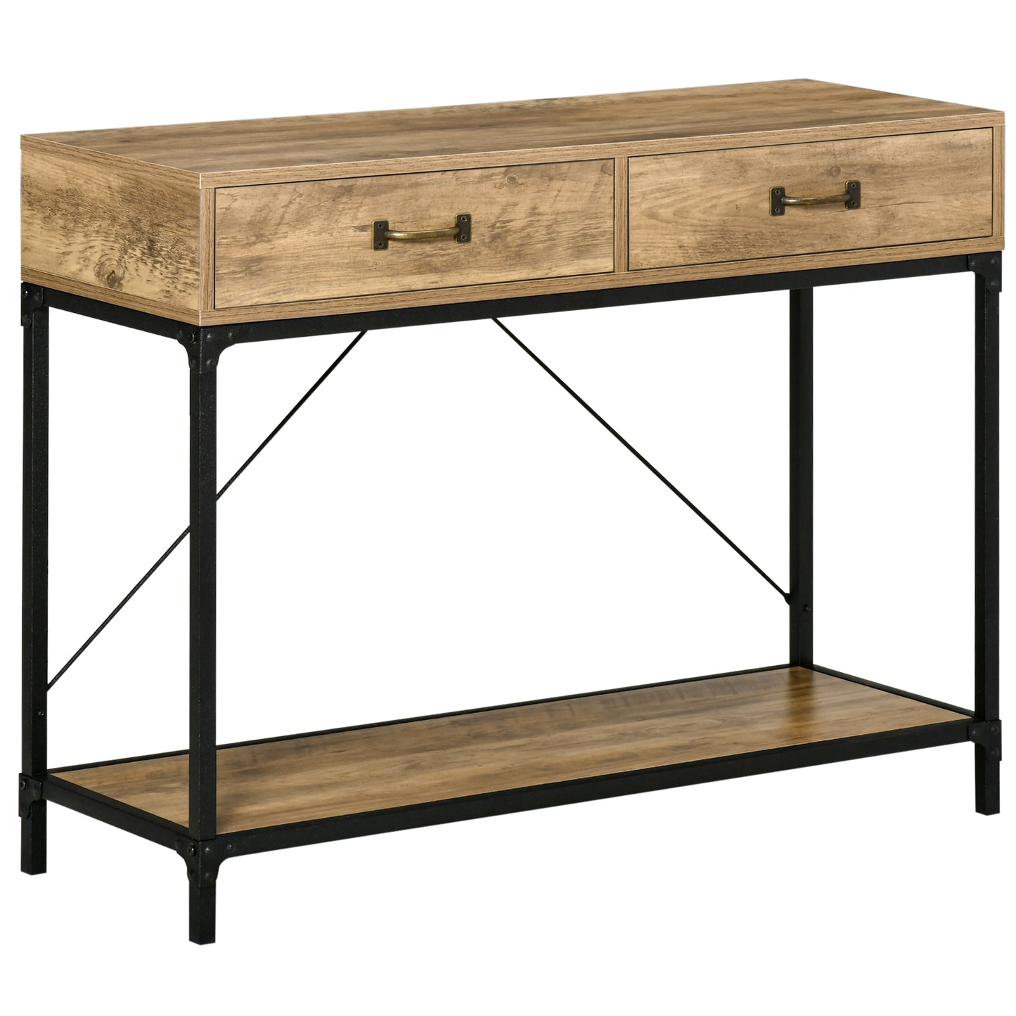 Console d'entrée avec tiroirs, étagère de rangement pour salon, couloir, chambre, marron