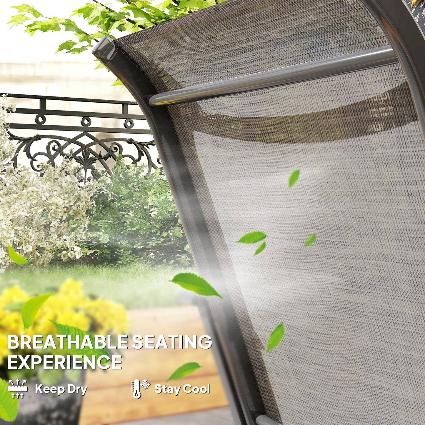 Lot de 2 chaises de patio avec accoudoirs et dossier haut, marron