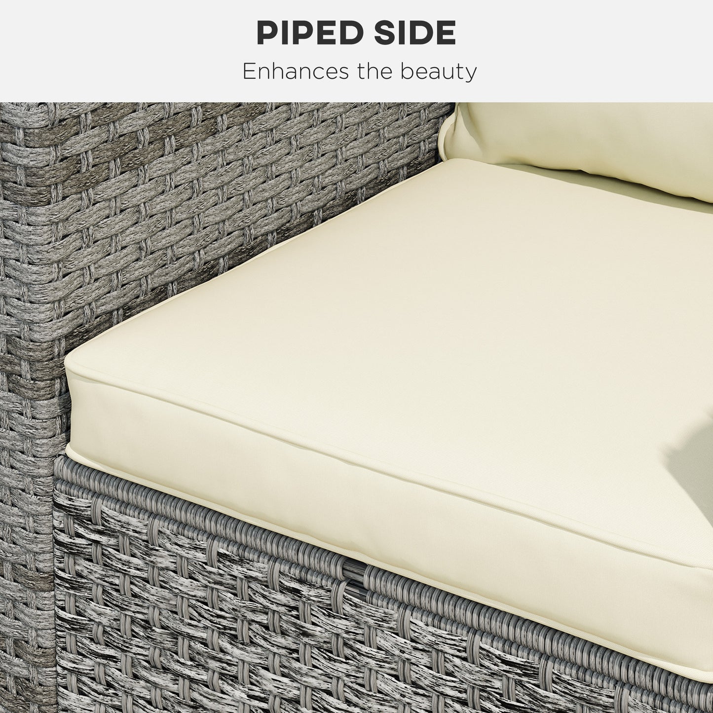 Lot de 4 Coussins pour chaise de patio, intérieur et extérieur, blanc crème