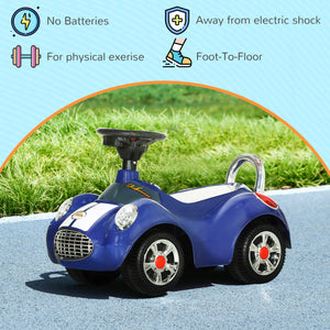 Voiture à pousser pour bambin avec musique, klaxon, lumière, bleu foncé