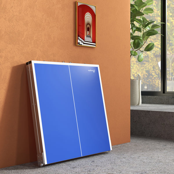 Portable Ping Pong Table with Net and Accessories, Blue