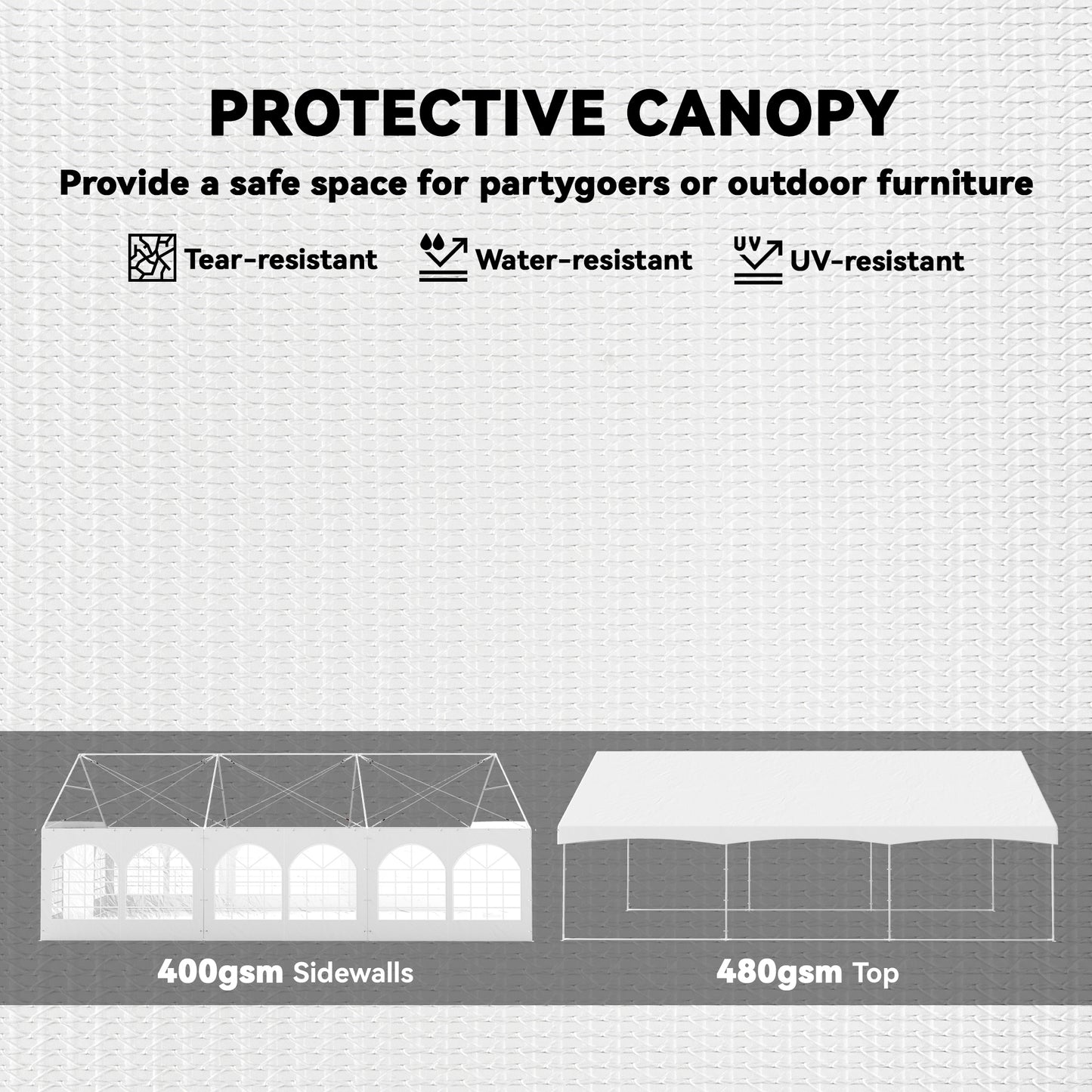Outsunny 20' x 30' Heavy Duty Party Tent, Galvanized Outdoor Event Tent with Removable Window Sidewalls and Carry Bags