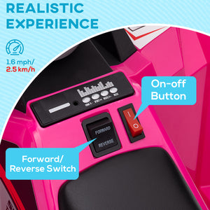 6V Quad for children with wear-resistant wheels, pink