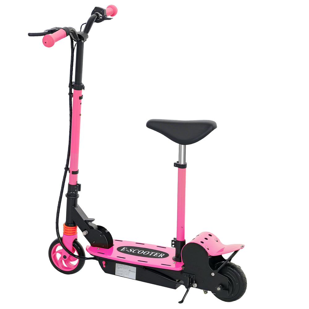 Trottinette électrique pliable avec siège et 2 hauteurs réglables, rose