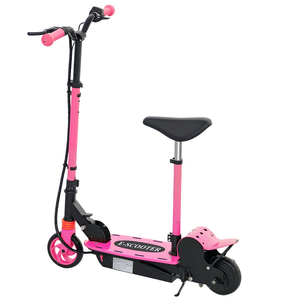 Trottinette électrique pliable avec siège et 2 hauteurs réglables, rose