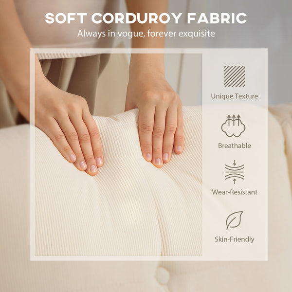 Canapé sectionnel avec méridienne convertible, blanc crème