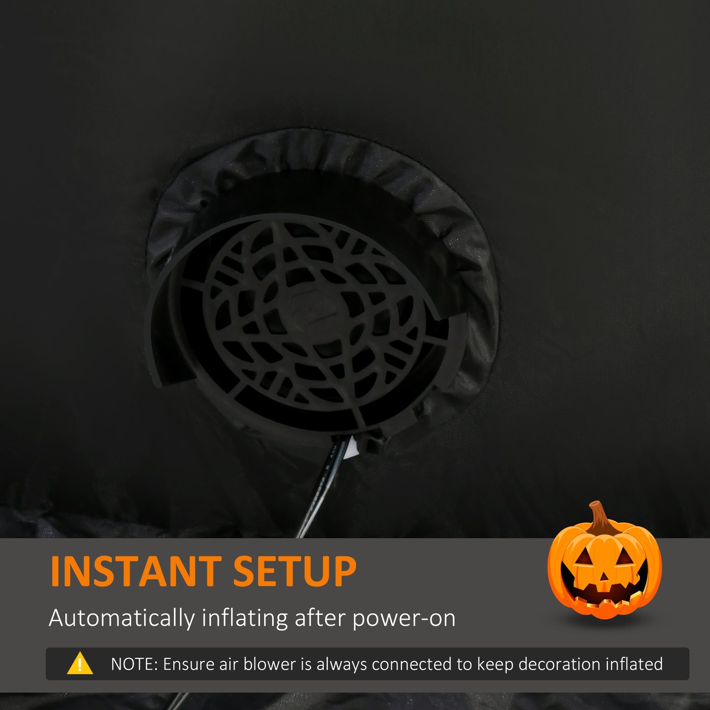 Décoration gonflable d'Halloween 2,7 m Tête de citrouille fantôme, Affichage LED