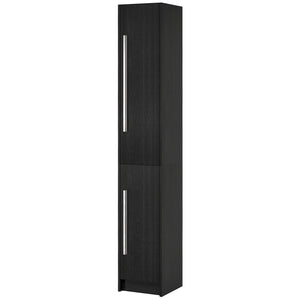 Meuble de rangement de salle de bain avec étagères réglables, organiseur de salle de bain, grain de bois noir