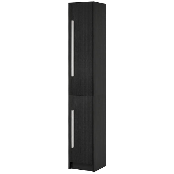 Meuble de rangement de salle de bain avec étagères réglables, organiseur de salle de bain, grain de bois noir