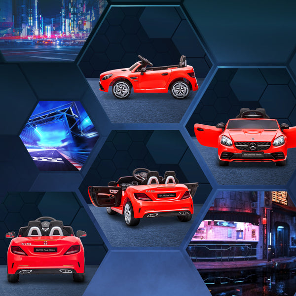 Voiture 12 V avec télécommande parentale et deux moteurs, rouge