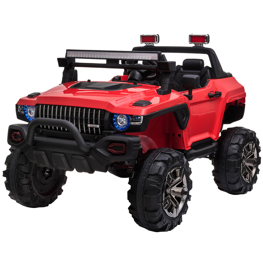 2-seater 12V electric police car with remote control, red