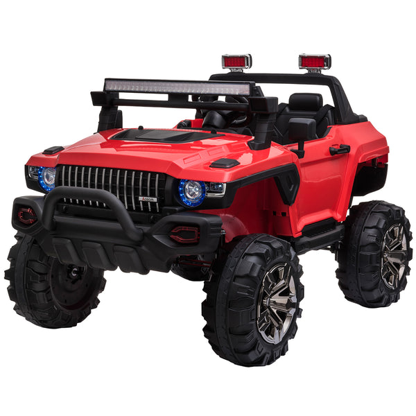 2-seater 12V electric police car with remote control, red