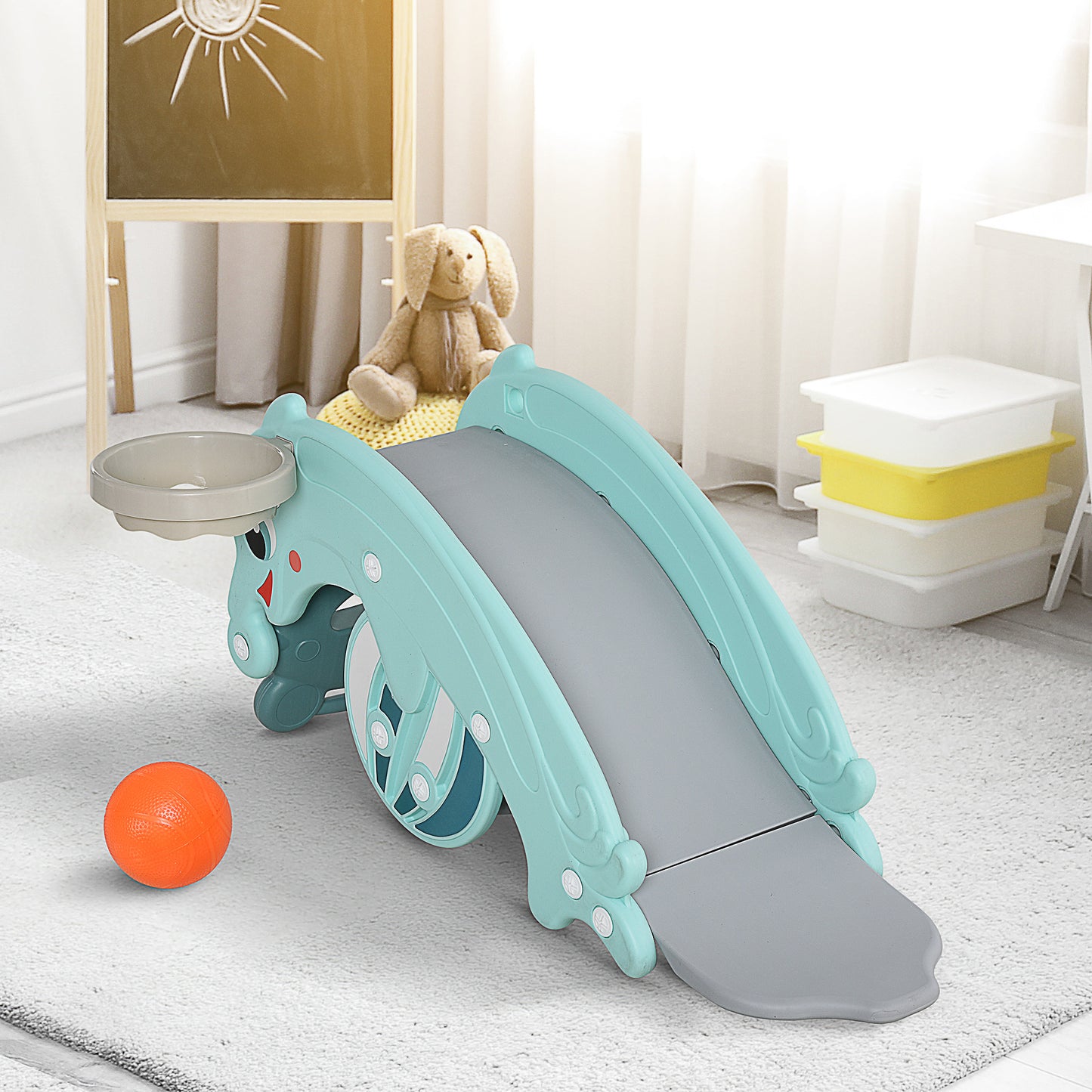 3-in-1 Toddler Slide and Rocking Horse, 1.5-3 Years, Green