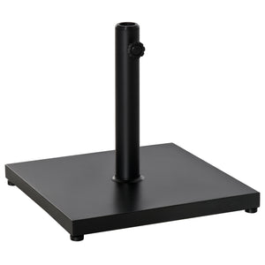 Support de parasol carré en acier de 18 kg avec bouton réglable, noir