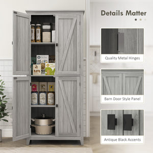 Meuble de rangement avec portes et étagères, gris