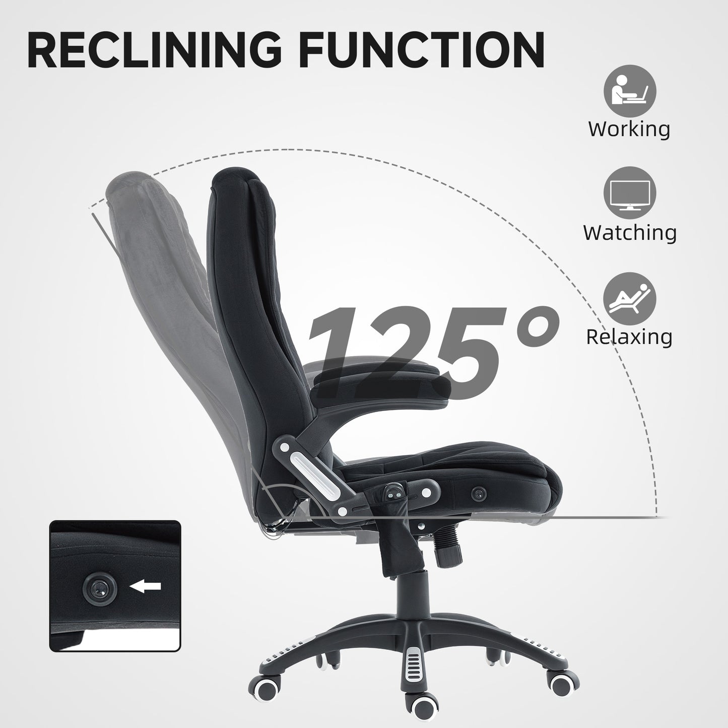 6-point vibrating massage office chair, black