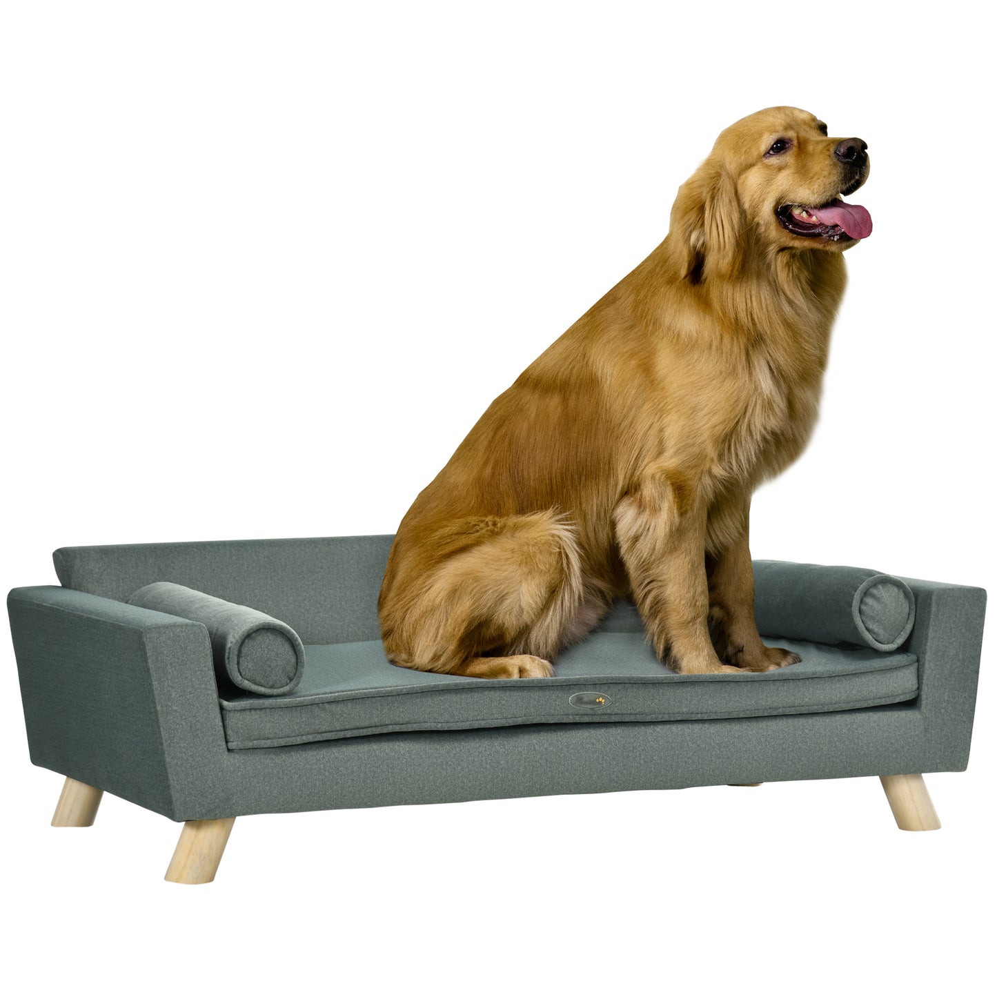 Canapé-lit pour chien avec coussins amovible et lavable, tissu imperméable, pour chiens de taille moyenne et grande, gris