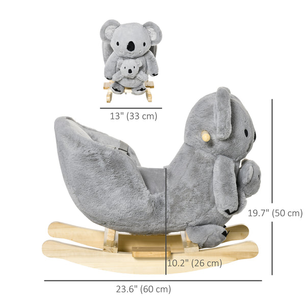 Plush Rocking Koala with Realistic Sounds, Grey