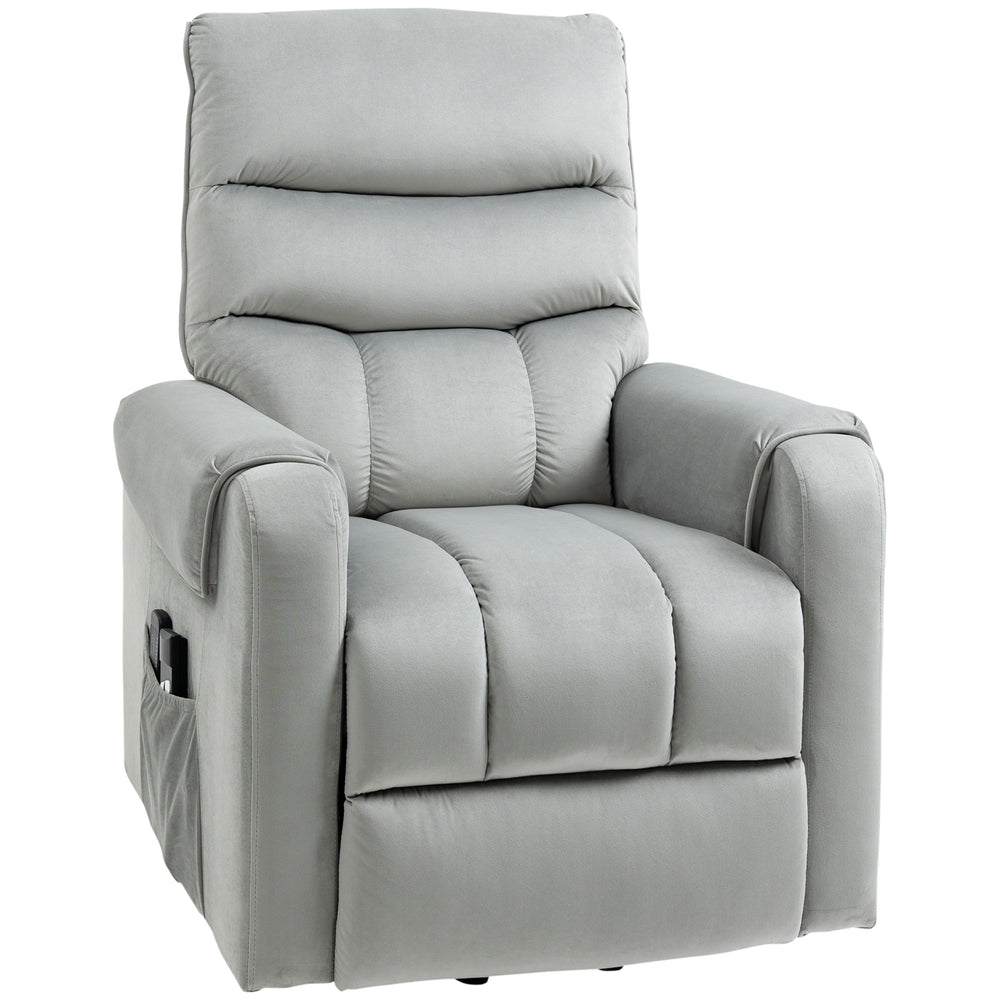 Fauteuil releveur inclinable massant avec 8 points de vibration, gris
