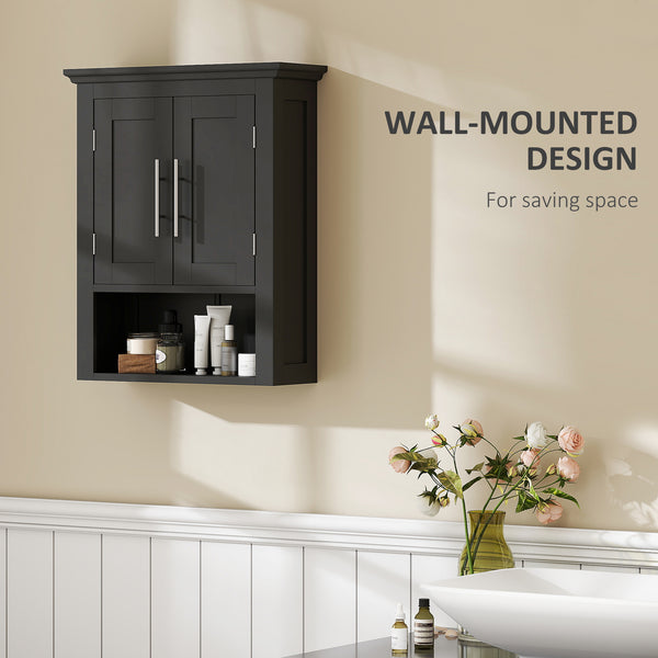 Armoire de rangement pour toilettes avec étagère, noir