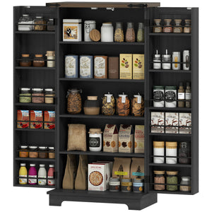 Meuble de rangement pour garde-manger, noir