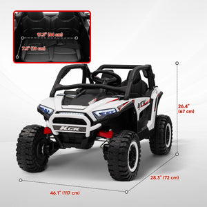 24V 2-seater electric truck with spring suspension, white