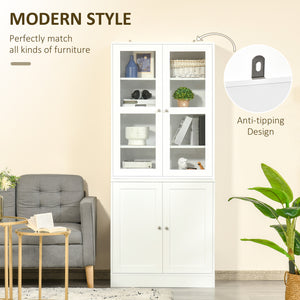 Bookcase with doors, shelf and 2 adjustable shelves, white