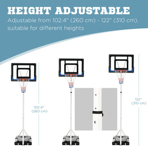 Panier de basket réglable avec panneau arrière robuste et base lestée