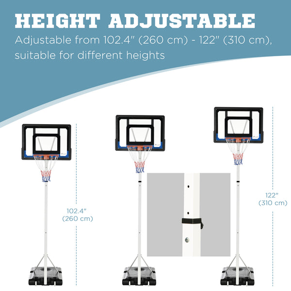Panier de basket réglable avec panneau arrière robuste et base lestée