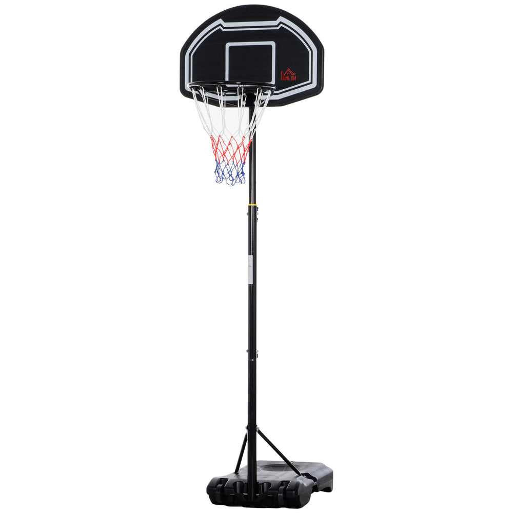 Panier de basket avec support et base lestée, roulettes, noir