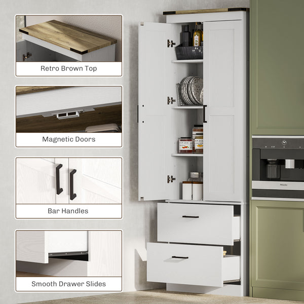 Storage unit with doors, drawers and adjustable shelves, cream white